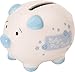 Suki Gifts International Baby's First Piggy Bank Ceramic Piggy Bank in Gift Box (Small, Blue/ White)