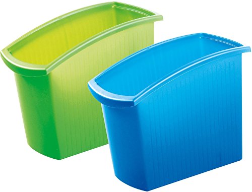 HAN 1840-64, Papierkorb MONDO, Schick, Ergonomisch, Rechteckig und Schlank, 18 Liter, transluzent-blau - 2