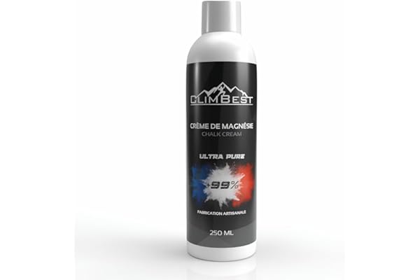 CLIMBEST Magnésie Liquide 250ml/500mL/1L Ultra Pure - Fabriquée en France sans Résine - Nouvelle Formule - Escalade, Gymnastique, Street Workout, Musculation - Crème de Magnésie
