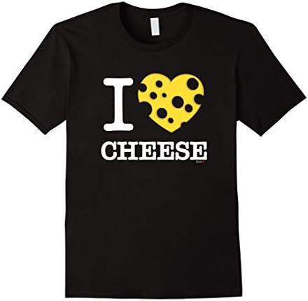 I Love Cheese T-Shirt White, Holey Cheese Heart Design Tee! Male 2XL Black