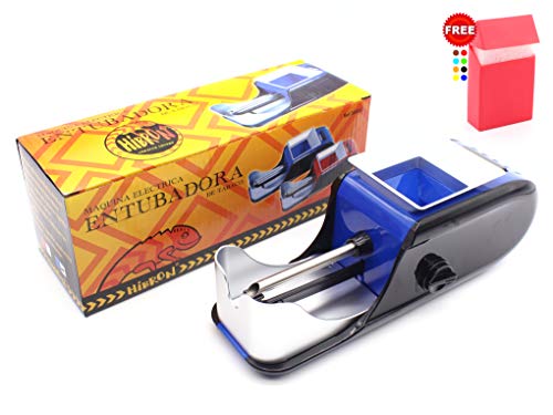HIBRON ® MAQUINA ELECTRICA ENTUBADORA DE CIGARROS TUBOS LIAR TABACO PORTATIL ALTA CALIDAD Y UNA PITILLERA DE REGALO(58002 AZUL)