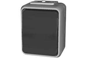 Schneider Electric Elso 441609 Aufputz Universal-Schalter, Schalter 1-fach, IP44, Feuchtraum Schalter, 10A, Steckklemme, Aquatop, licht/basaltgrau,Made in Germany
