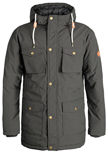 REDEFINED REBEL Melton Herren Winterjacke Jacke mit hochabschlieendem Kragen und geftterter Kapuze, Gre:S, Farbe:Anthra