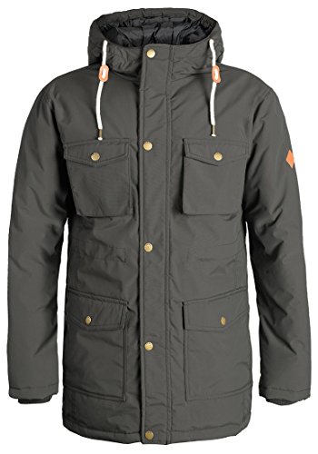 REDEFINED REBEL Melton Herren Winterjacke Jacke mit hochabschlieendem Kragen und geftterter Kapuze, Gre:L, Farbe:Anthra