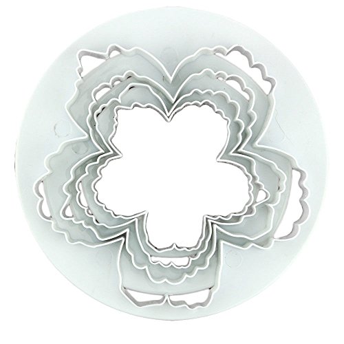 GOOTRADES 4 Stk Pfingstrose Blütenblatt Form Cutter Fondant Kuchen Zucker Paste Icing Schneidwerkzeug - 6