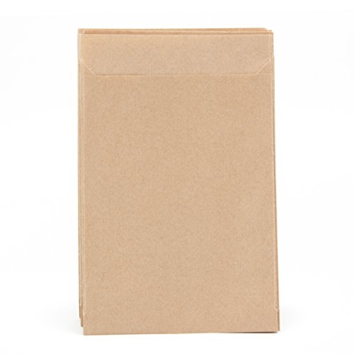 100 kleine Geschenktüten in braun aus Papier – 9,5×13,0cm + 1,6cm Lasche – Bekannt für Hochzeitstüten, Schmucktüten, Gastgeschenke, Mitgebsel uvm. (100 Stk.) - 2