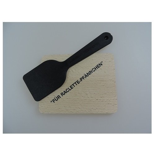Viva-Haushaltswaren Raclette Zubehör-Set 16 teilig für 8 Personen / bestehend aus: 8 Holzbrettchen mit Aufdruck und 8 Racletteschiebern aus hochwertigem Kunststoff inkl. einer Geschenktasche - 2