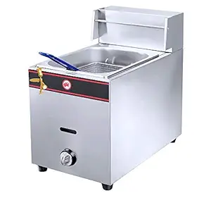 MAZORIA 6 Liters Gas Deep Fat Fryer, Silver