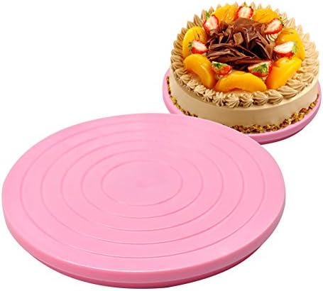 LYPULIGHT DIY Cakes Decoration Turntable 360 Degrees Rotating Cake Display Stands Non-toxic Mildew-Free Manually Revolving Baking Tool 14cm Suitable For Cakes, Pies, Biscuits and Flans