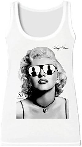 URBAN SHAOLIN Womens Marilyn Monroe vs Audrey Hepburn Inspired Vest Top Shirt, White