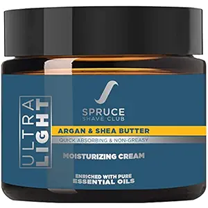 Spruce Shave Club Moisturizing Face Cream For Men | Natural Face Cream For Oily Skin | Ultra Light & Non Greasy Moisturizing Cream With Shea Butter, Argan Oil & 10 Natural Ingredients 50g