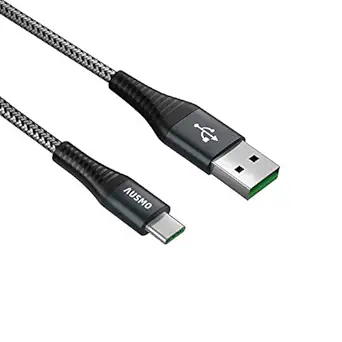 Ausmo Fast Charge Type C 3.1 Gen 1 Cable - Rugged USB C Premium Braided Cable for ChromeBook, Google Pixel,Galaxy S10+/S10/S9/S9+/S8/S8+/Note 8/Note 9,LG, Mi and more (Braided 6 Feet / 2 Meter)