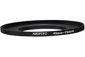 AMOPOFO 43mm to 72mm Step Up Ring Filter Adapter for canon Nik NEX M4/3 UV,ND,CPL, 43-72mm Step Up Ring Adapter