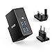 Price comparison product image USB Charger Anker 27W 4-Port USB Wall Charger PowerPort 4 Lite with Interchangeable UK and EU Plugs for iPhone X / iPhone 8 / iPhone 8 Plus / iPhone 7 / 6 / 6 Plus / 7 Plus, iPad Air 2 / mini 3, Galaxy Note 3 and More
