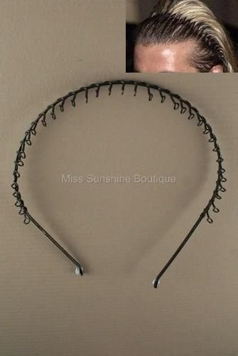 Black Metal toothed Sports Men Women Head Band sport Hairband