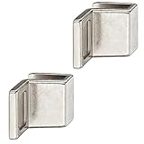 manilla puerta cristal  2x GedoTec Manija puerta de vidrio Manijas de muebles para Puertas de cristal Fundición de zinc Tirador Grueso de cristal 4 - 6 mm 2 Colores Calidad de marcas para su Sala de estar - niquelado pulido