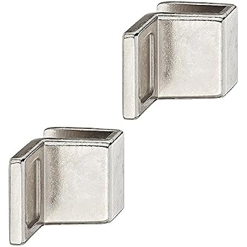 Merriway BH02963 Aufhängehalterungen – 4 Stück, 32mm, Geschlitzt, Verchromt/weiß, Für Bilder & Spiegel