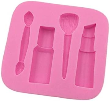 ZCSMg Creative Silicone Mold Woman Makeup Cosmetic Lipstick Baking Fondant Cake Decorating Tool(Pink)
