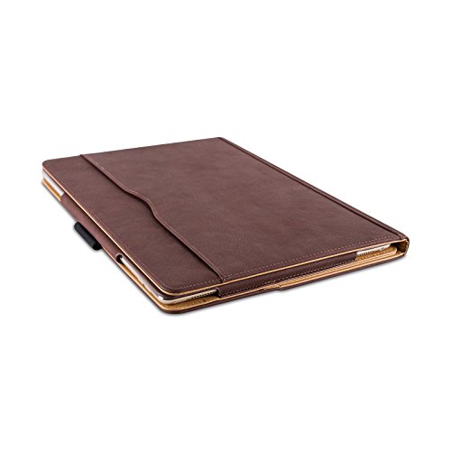 E-Tree iPad 2/3/4 Hülle PU Leder Case Smart Cover Schutztasche aus echtem Leder für das Apple iPad 2/3/4 Zoll mit Standfunktion, Auto Sleep Wake up – Braun - 3