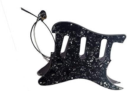 White pearloid loaded Stratocaster pickguard USA/Mexican Fender fit - 250k potentiometers &amp; 0.047uf capacitor