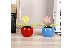 Gwill 2 st soldriven dansande blomma solros bildekor soldriven glad dans solros bil instrumentbräda kontor skrivbord heminred