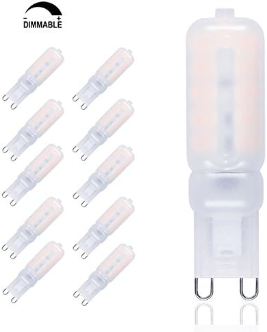 GVOREE G9 LED Bulbs, 5W Replace 50W Halogen Bulb, AC 220-240V, 360° beam angle. G9 Led Dimmable Light Bulb,Warm White 3000K Pack of 10