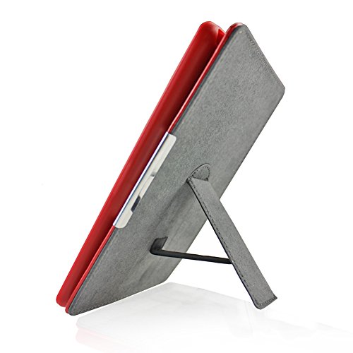 WISD® Lederhülle für Amazon Kindle Paperwhite 2016 / 2015 300 PPI 3.Generation / 2013 / 2012 Versionen Leder Schutzhülle Hülle Tasche mit Ständerfunktion + Auto Sleep/Wake Up Funktion + Stylus Pen + Displayschutzfolie-einfaches und nobles – Rot - 7