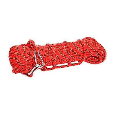 Générique Corde d'escalade en Polyester Descente en Rappel Corde Auxiliaire de Sécurité Rouge 10M