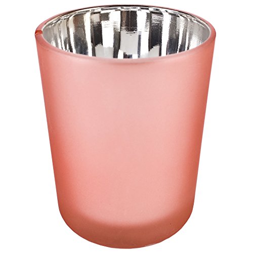 Dadeldo Living & Lifestyle Lot de 12 photophores Design Simple en Verre cuivré Argenté 7 x 6 x 6 cm