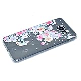 FESELE Silikon Schutzhülle für [Samsung Galaxy A5 2016] Dünn Transparent Silikon Tasche Handy Cover Schutzhülle [Bunt Blume], Samsung Galaxy A5 2016 Bunt Niedlich Kreative Muster Malerei Weich TPU Case Durchsichtig Crystal Case Tasche Flexible Soft Back Cover Gummi Telefonkasten Kratzfeste Scratch-Resistant Etui Bumper für Samsung Galaxy A5 2016 + Blau Eingabestift Stylus Touch Pen-Bunt Blume - 4