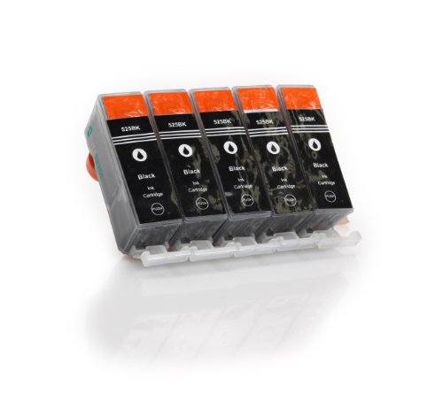 5x PGI-525 schwarz Tintenpatronen mit Chip kompatibel zu Canon für Canon IP4950 IP4850 MG5340 MG5250 MG5350 MG6250 MG8120 MG8240 MG6150 MG8250 MG5150 MG6120 MG5200 MG8150 MX885 MX715 MX884 MX895 IX6550