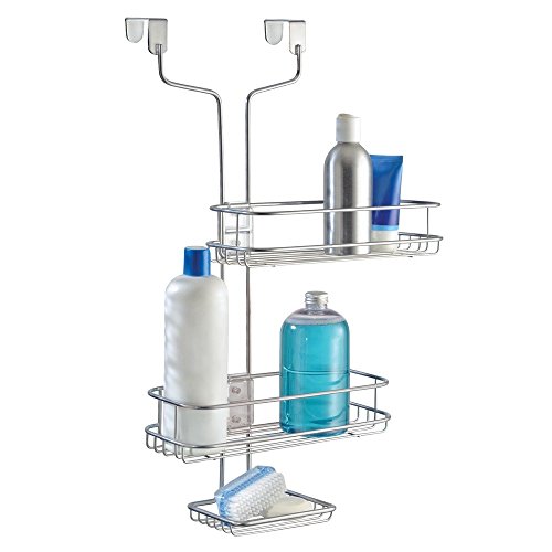 InterDesign Linea Verstellbarer Badezimmer-/Dusch-Caddy für Shampoo, Conditioner, Seife – Silberfarben - 3