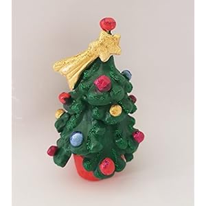 Farbiger Keramik-Weihnachtsbaum, 10 cm hoch