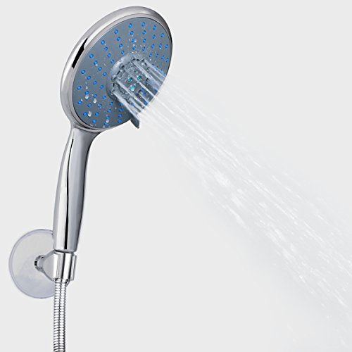 DSIKER®Luxus massage Duschkopf,Air 5 Jet Brausekopf 150 mm Größe,pulsierende angenehm kräftige duschstrahl,Wellnessbrause,Brausekopf,Regendusche Regenbrause Duschbrause Regenwalddusche SPA Wellness Regen Brause Shower,5 Strahlarten Chrom - 4