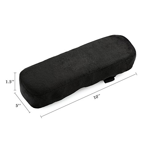 Cosy Zone Ellenbogen-Kissen – Ged?chtnis-Schaum-Armlehnen-Büro-Computer-Arm-Stuhl-Auflagen-Abdeckungen, Winkelstück-Schmerz-Entlastung (2 Stück-Satz), Standardgr??e 10 „* 3“ * 1 „(25.4×7.5×2.54cm)für Büro-Stuhl, WheelChair (Klein) - 2