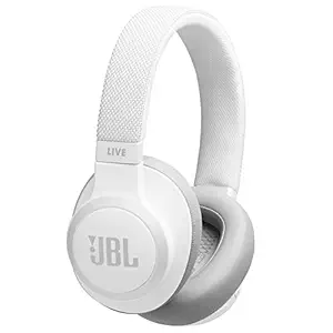 JBL Live 650BTNC by Harman, Active Noise Cancelling Over Ear Headphones with Mic, Quick Charge, Dual Pairing, AUX, Ambient Aware & Talk Thru, Built-in Alexa & Google Assistant (White)