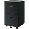 2 Drawer Mobile File Cabinet, Rolling Office Filing Cabinets With Wheels, Small Under Desk Organizer With Anti-Tilt Mechanism With 4 Hanging Bars For A4, Letter Sized Documents