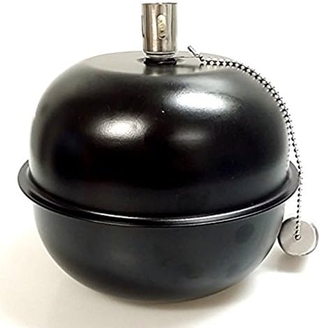 Oil lamp in black, spherical shape with diameter 18.5 cm, for garden, terrace and balcony