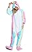 Produktbild Heekpek Einhorn Pyjamas Kostüm Jumpsuit Tier Schlafanzug Erwachsene Unisex Fasching Cosplay Karneval (L (Höhe:168-177cm), Helle Regenbogenfarben)
