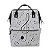 Produktbild Abstrakte Piano Music Note Schwarz Große Kapazität Wickeltaschen Mama Rucksack Multi Funktionen Windel Pflege Tasche Tote Handtasche Für Kinder Babypflege Reise Täglichen Frauen