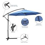COSTWAY 2.7M Outdoor Parasol Sun Shade Cantilever Banana Hanging Umbrella Patio Garden(Blue) COSTWAY 2.7M Outdoor Parasol Sun Shade Cantilever Banana Hanging Umbrella Patio Garden(Blue)