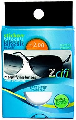 Stick-On Bifocal Reading Lenses / Stick-On Magnifying Lenses for Sunglasses Sport Ski / LHZ (+2.00)
