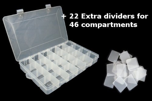 Lunar Box - Caja de 46 compartimentos (plástico, 350 x 220 x 48 mm)