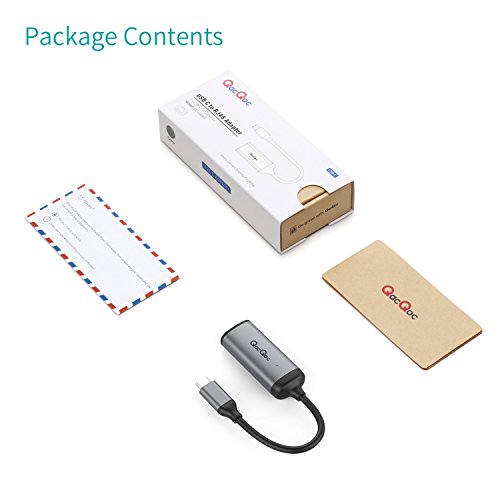 EgoIggo USB C Ethernet Adaptador GM40L USB C a Gigabit Ethernet Aluminio Tipo C a RJ45 10 100 1000 bit para MacBook Pro 2017 2016  Google ChromeBook Pixel