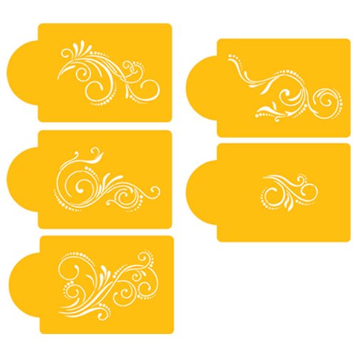 Preisvergleich Produktbild Designer Stencils C480 Fünf Scroll Kuchen Schablone Set