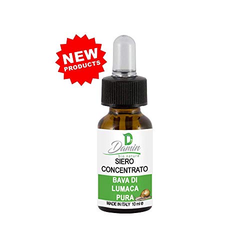 Damin Bio Nature Sérum Baba De Caracol Pura Facial Cara Cuello y Decolleté - Concentrado Natural 10ml para Hombre y Mujer Made in Italy
