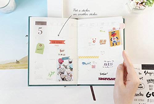 Set von 8 Blatt Deco Craft Wörtern Aufkleber Tagebuch Papier Aufkleber Scrapbooking Geschenk - 2