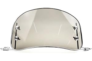 Hodeffior Motorcycle Windshield Retro Front Wind Deflector Windscreen Modified Accessories for Scooter E-bike Black