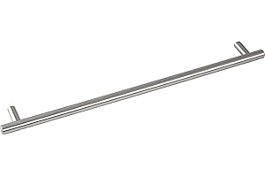 UNBEKANNT GRIMME 8569210410 Basic uchwyt do szafy Enija uchwyt meblowy (Barell) ø 12 mm, szerokość 450 mm uchwyt prętowy stal szlachetna szczotkowana, srebrny, rozstaw otworów 410 mm