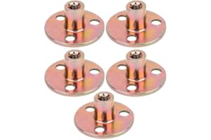 VIAGASAFAMIDO Écrous à bride 5 pièces, M6 M8 M10 en fer galvanisé lisse Bride d'écrou en T Base ronde en té en fer galvanisé à 3 trous pour la fixation de meubles de connexion(M8)